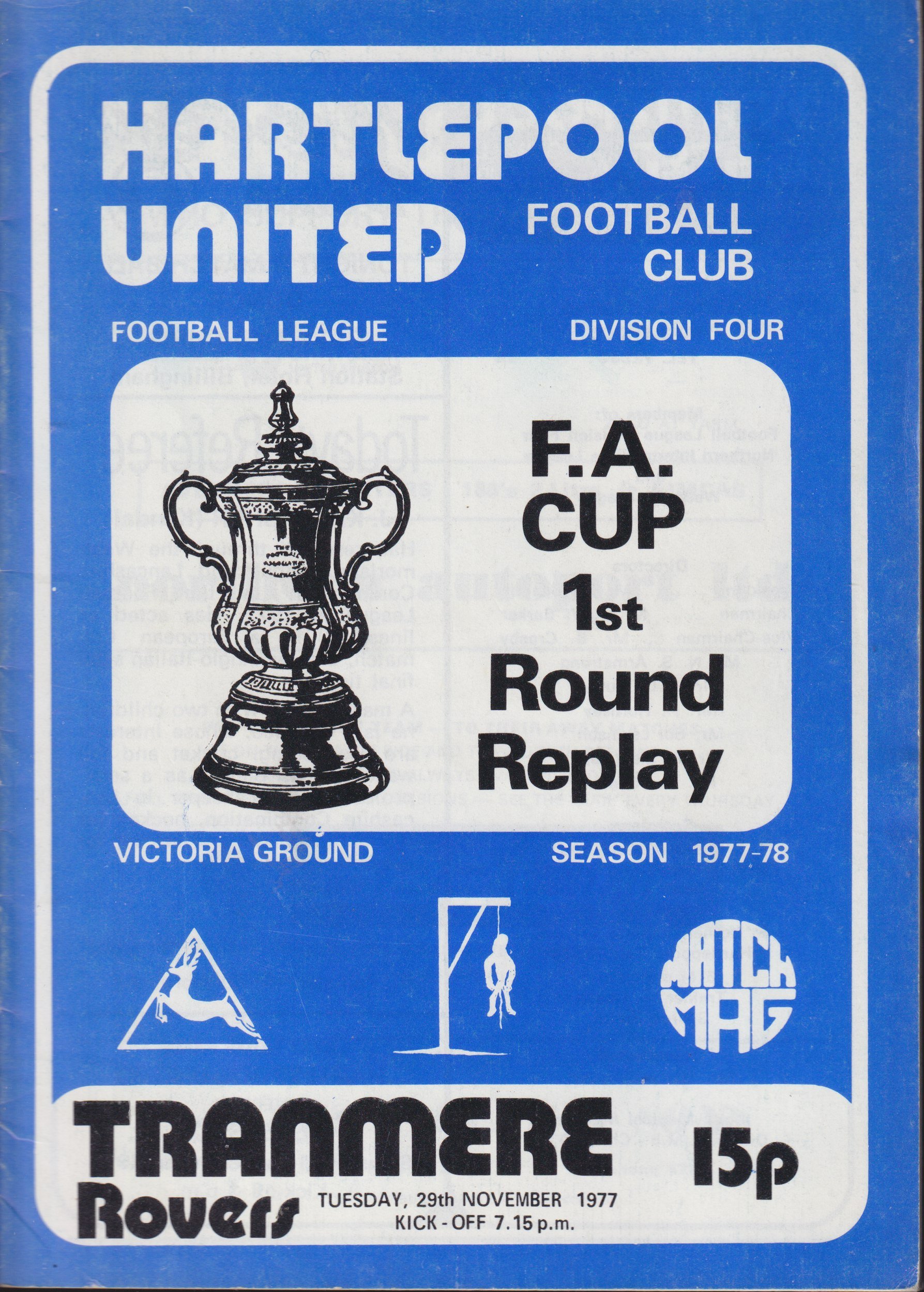Hartlepool United v Tranmere Rovers match programme
